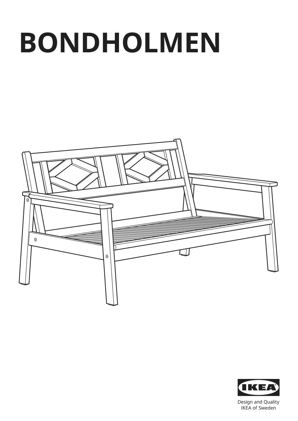 Assembly instructions for IKEA Bondholmen loveseat outdoor gray | Page 1 - IKEA BONDHOLMEN loveseat, outdoor 704.206.63