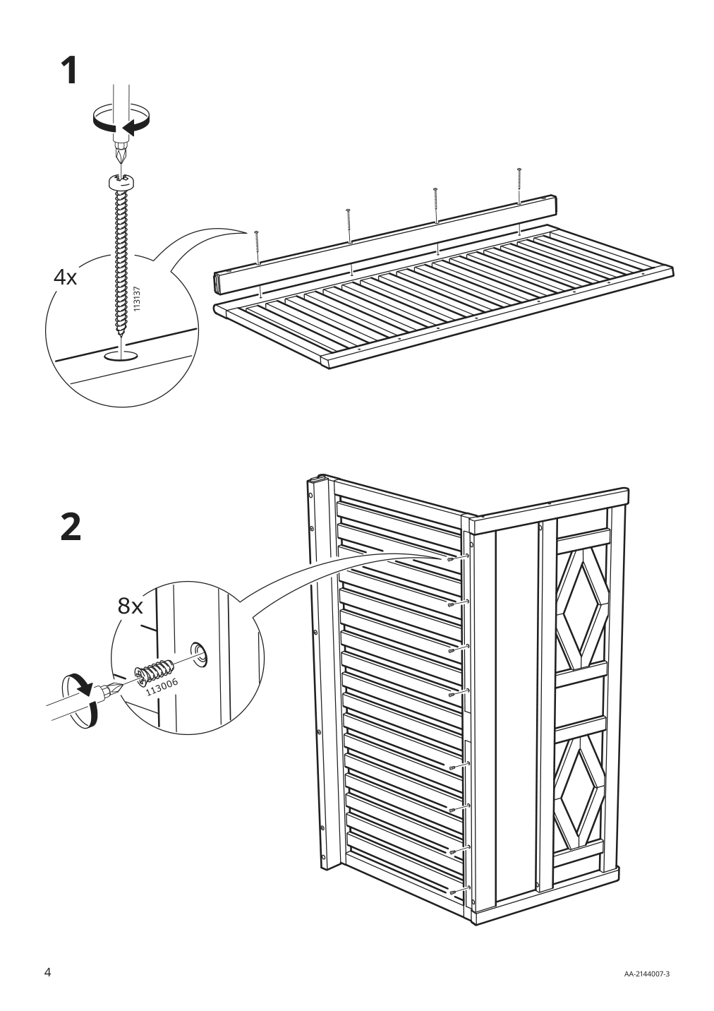 Assembly instructions for IKEA Bondholmen loveseat outdoor gray | Page 4 - IKEA BONDHOLMEN 4-seat conversation set, outdoor 693.237.62