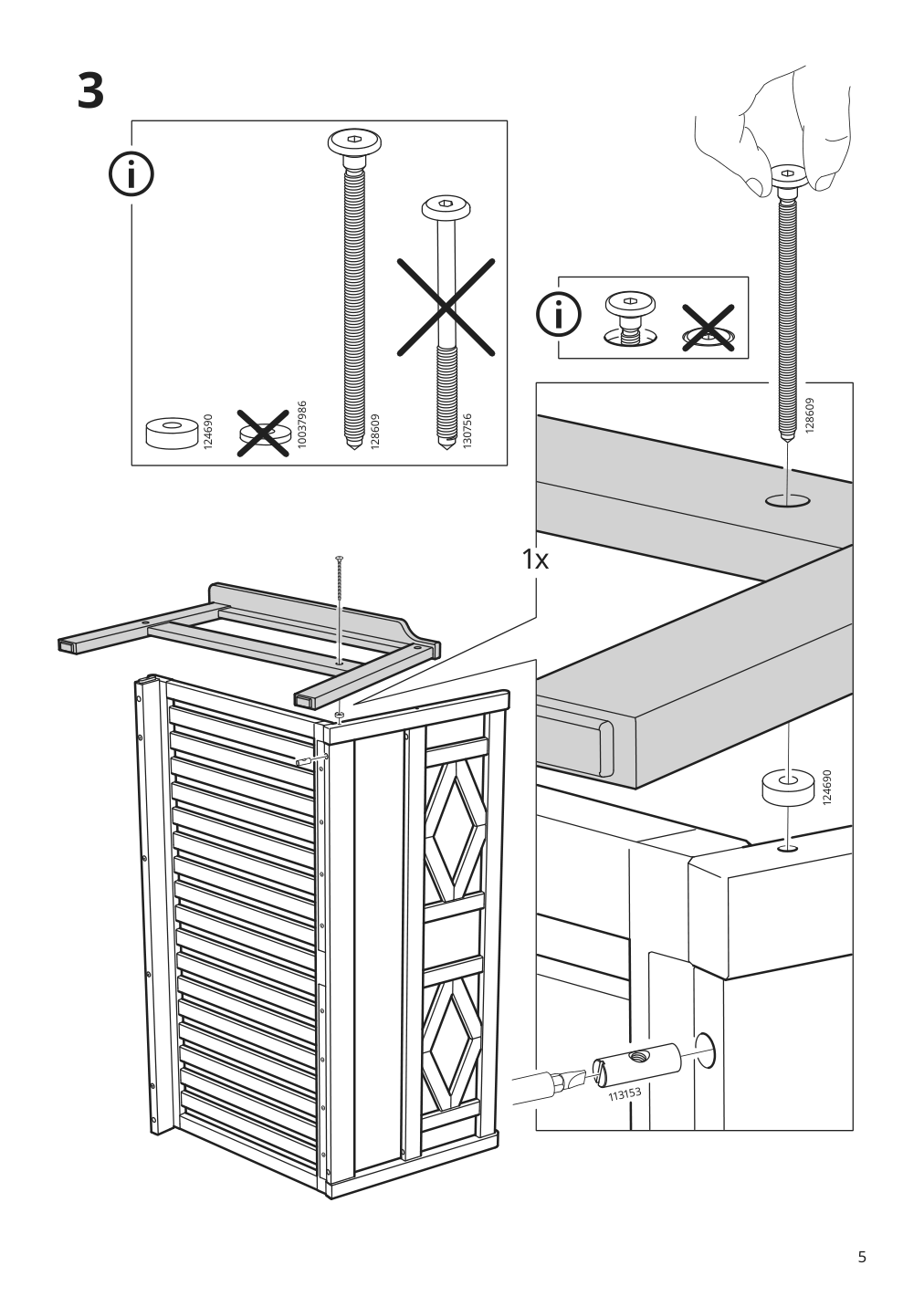 Assembly instructions for IKEA Bondholmen loveseat outdoor gray | Page 5 - IKEA BONDHOLMEN loveseat, outdoor 293.237.40