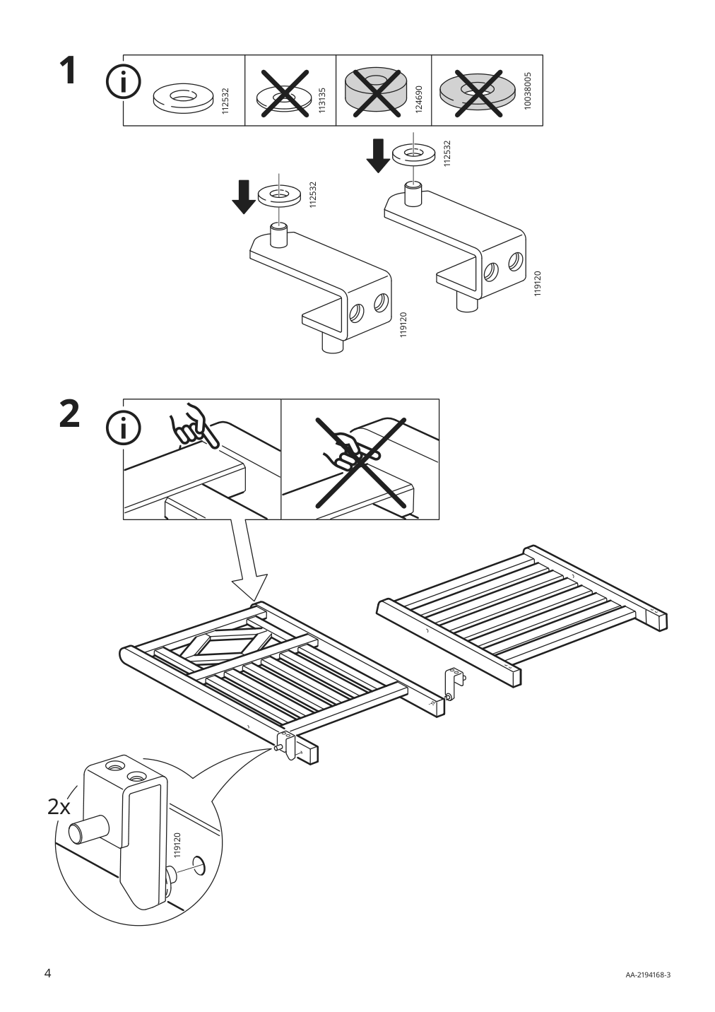 Assembly instructions for IKEA Bondholmen reclining chair outdoor gray | Page 4 - IKEA BONDHOLMEN table + 6 reclining chairs, outdoor 594.129.09