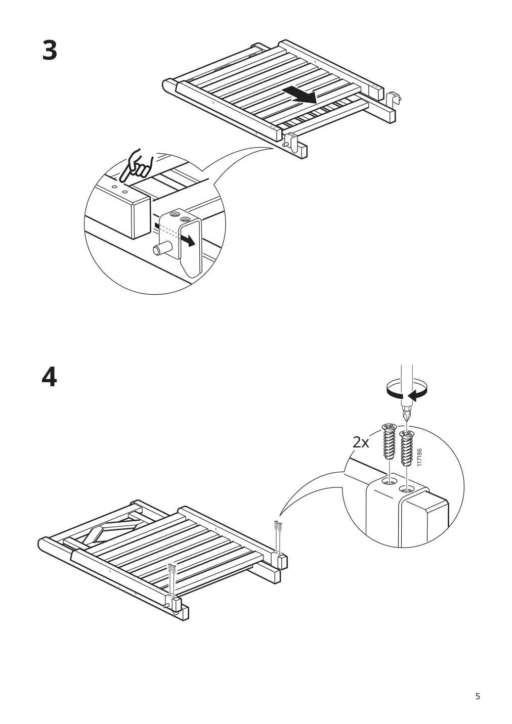 Assembly instructions for IKEA Bondholmen reclining chair outdoor gray | Page 5 - IKEA BONDHOLMEN reclining chair, outdoor 104.818.43