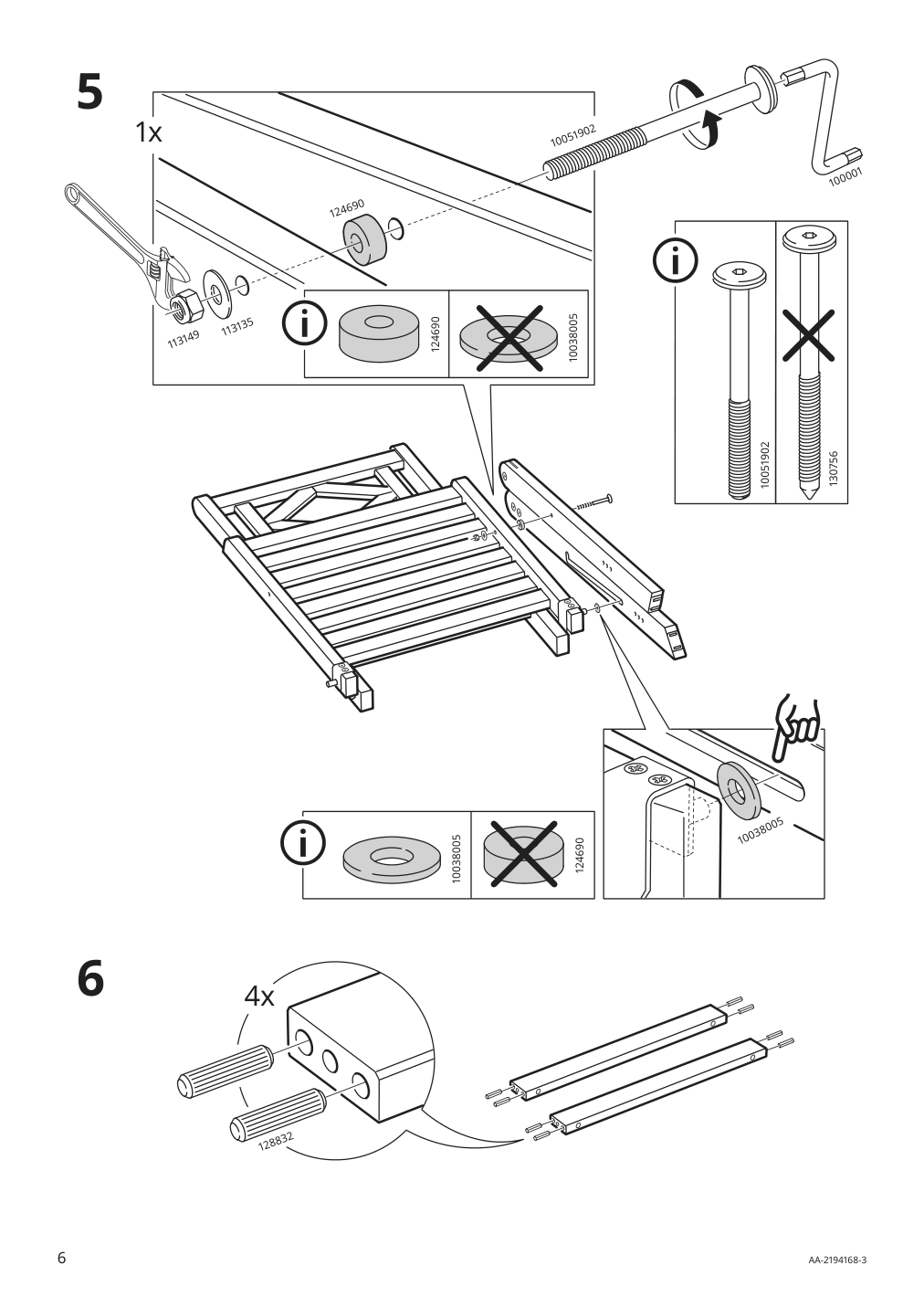 Assembly instructions for IKEA Bondholmen reclining chair outdoor gray | Page 6 - IKEA BONDHOLMEN table + 6 reclining chairs, outdoor 594.129.09