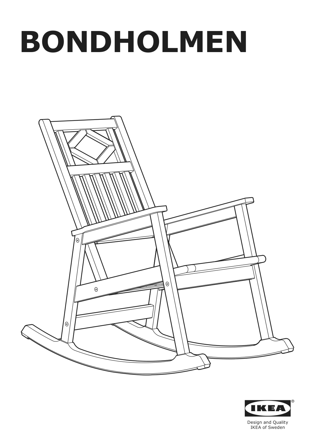 Assembly instructions for IKEA Bondholmen rocking chair outdoor gray | Page 1 - IKEA BONDHOLMEN rocking chair, outdoor 504.790.65