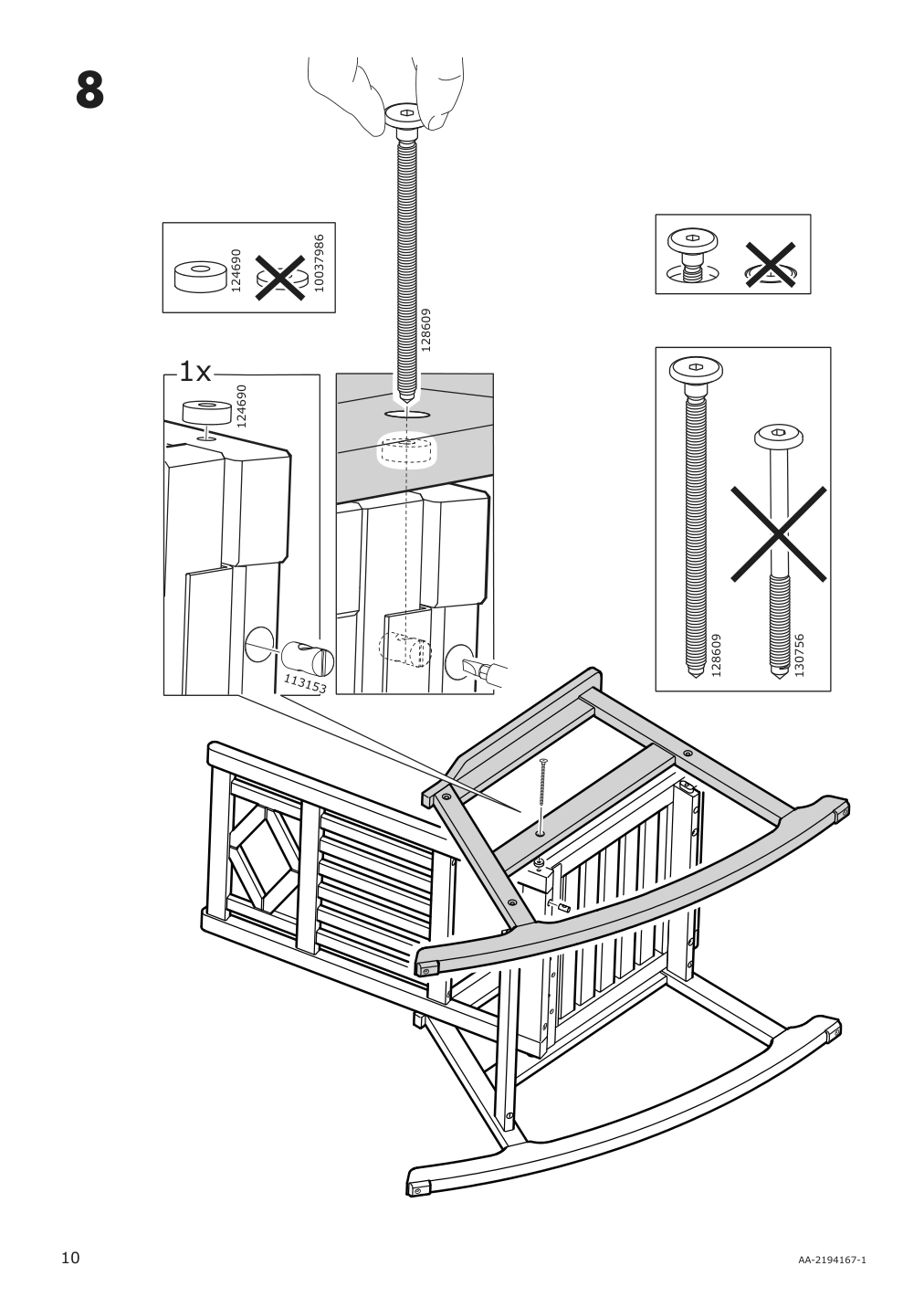 Assembly instructions for IKEA Bondholmen rocking chair outdoor gray | Page 10 - IKEA BONDHOLMEN rocking chair, outdoor 504.790.65