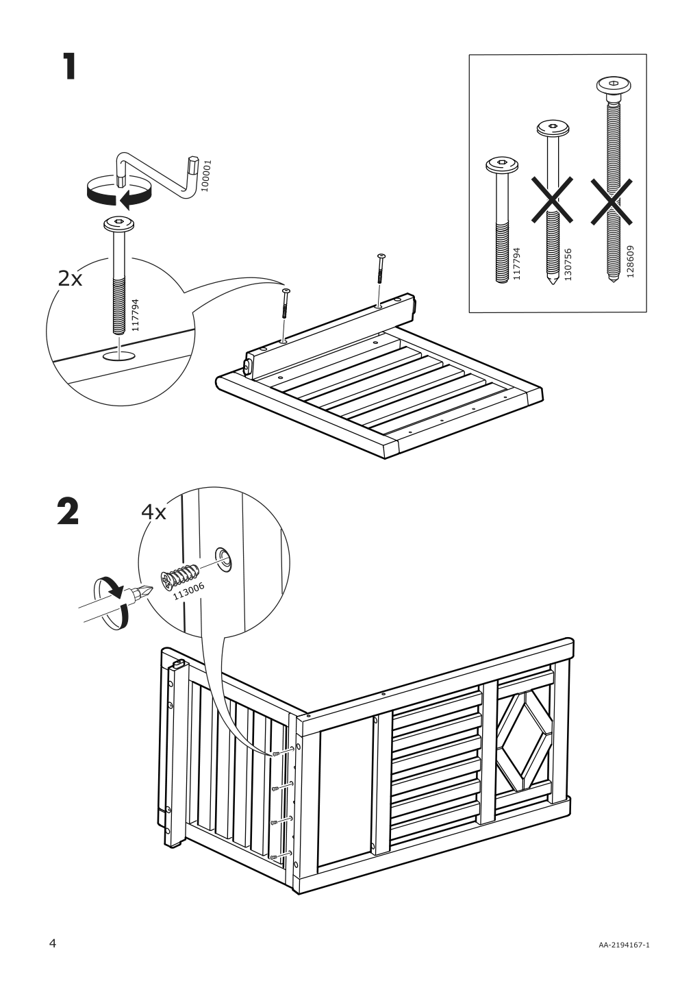 Assembly instructions for IKEA Bondholmen rocking chair outdoor gray | Page 4 - IKEA BONDHOLMEN rocking chair, outdoor 504.790.65