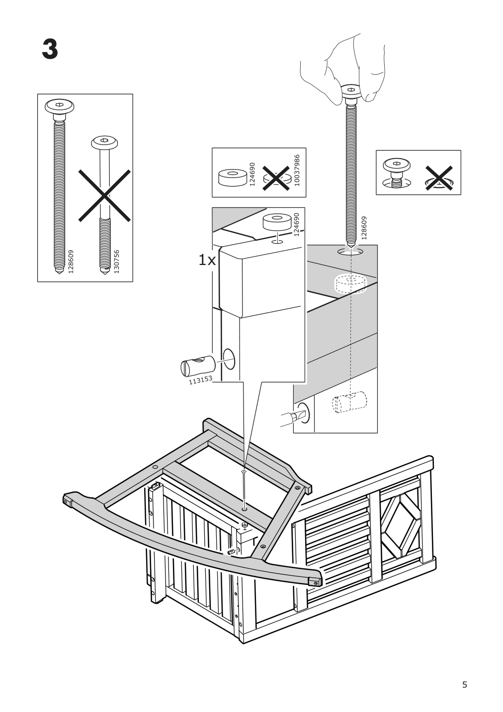 Assembly instructions for IKEA Bondholmen rocking chair outdoor gray | Page 5 - IKEA BONDHOLMEN rocking chair, outdoor 504.790.65