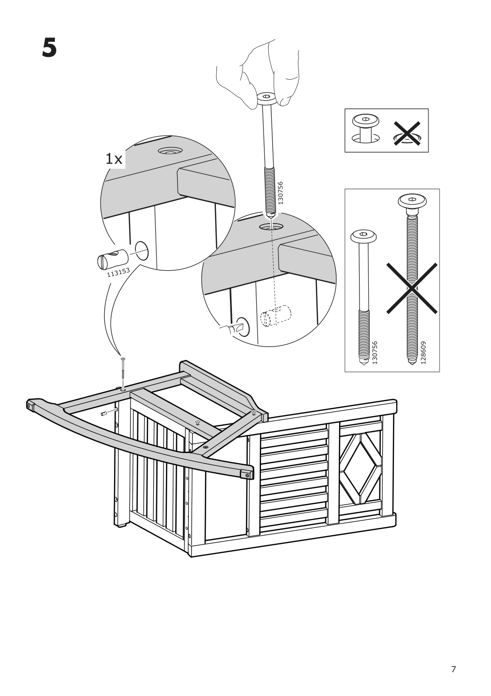 Assembly instructions for IKEA Bondholmen rocking chair outdoor gray | Page 7 - IKEA BONDHOLMEN rocking chair, outdoor 504.790.65