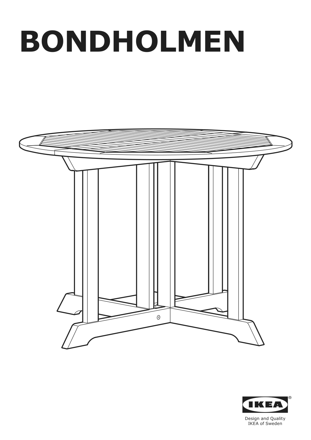 Assembly instructions for IKEA Bondholmen table outdoor brown | Page 1 - IKEA BONDHOLMEN table + 4 reclining chairs, outdoor 095.498.96