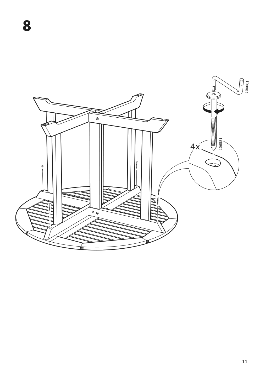 Assembly instructions for IKEA Bondholmen table outdoor brown | Page 11 - IKEA BONDHOLMEN table + 4 reclining chairs, outdoor 095.498.96