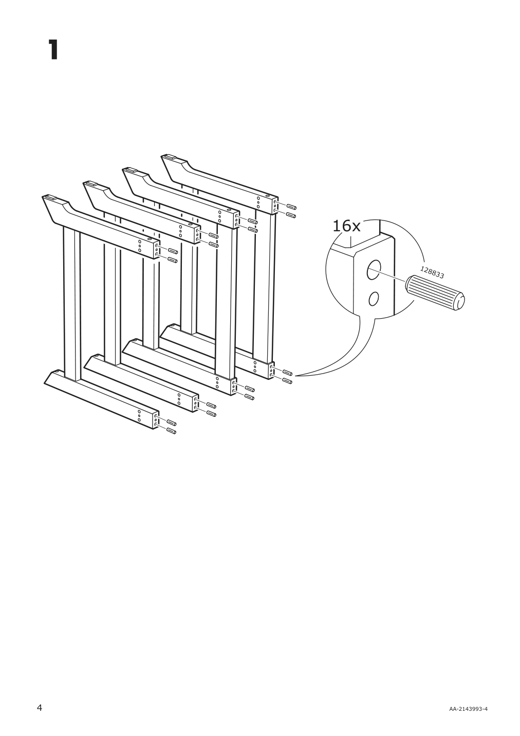 Assembly instructions for IKEA Bondholmen table outdoor brown | Page 4 - IKEA BONDHOLMEN table + 4 reclining chairs, outdoor 095.498.96