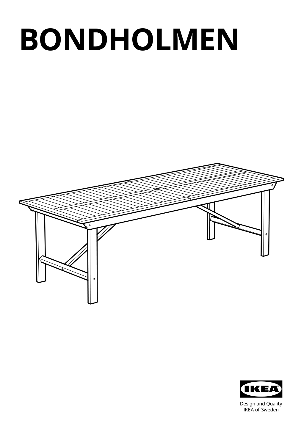 Assembly instructions for IKEA Bondholmen table outdoor gray | Page 1 - IKEA BONDHOLMEN table, 3 armchairs + bench, outdoor 193.288.04