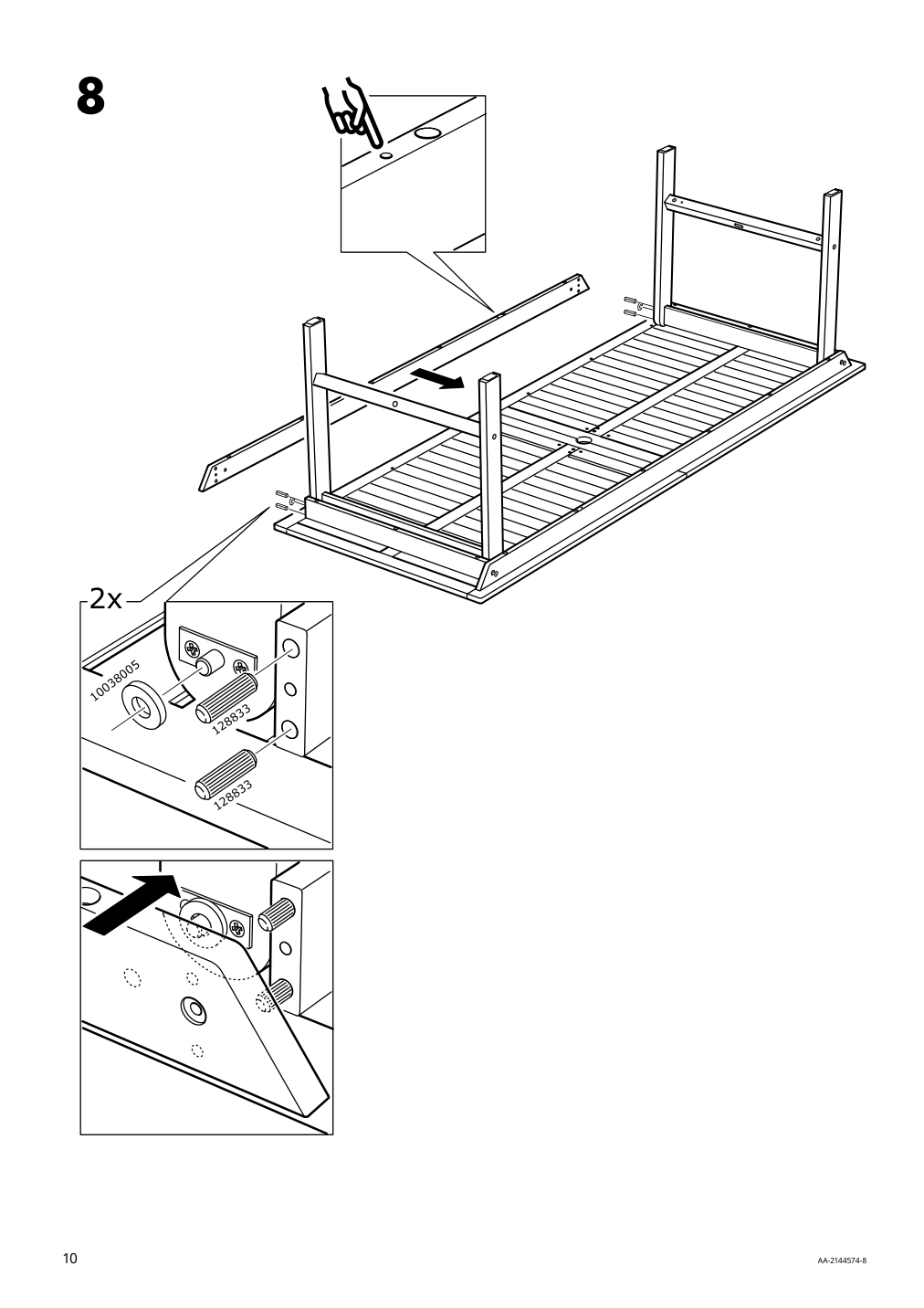 Assembly instructions for IKEA Bondholmen table outdoor gray | Page 10 - IKEA BONDHOLMEN table + 6 reclining chairs, outdoor 594.130.65