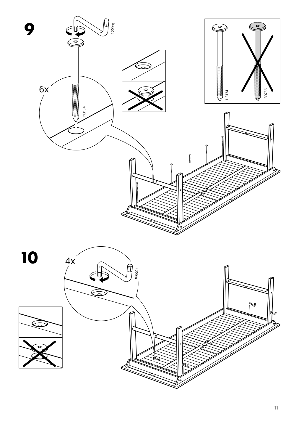 Assembly instructions for IKEA Bondholmen table outdoor gray | Page 11 - IKEA BONDHOLMEN table+6 armchairs, outdoor 793.286.03