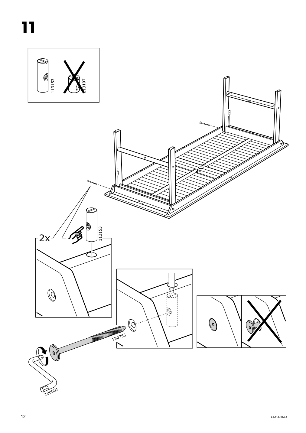 Assembly instructions for IKEA Bondholmen table outdoor gray | Page 12 - IKEA BONDHOLMEN table + 6 reclining chairs, outdoor 294.128.97