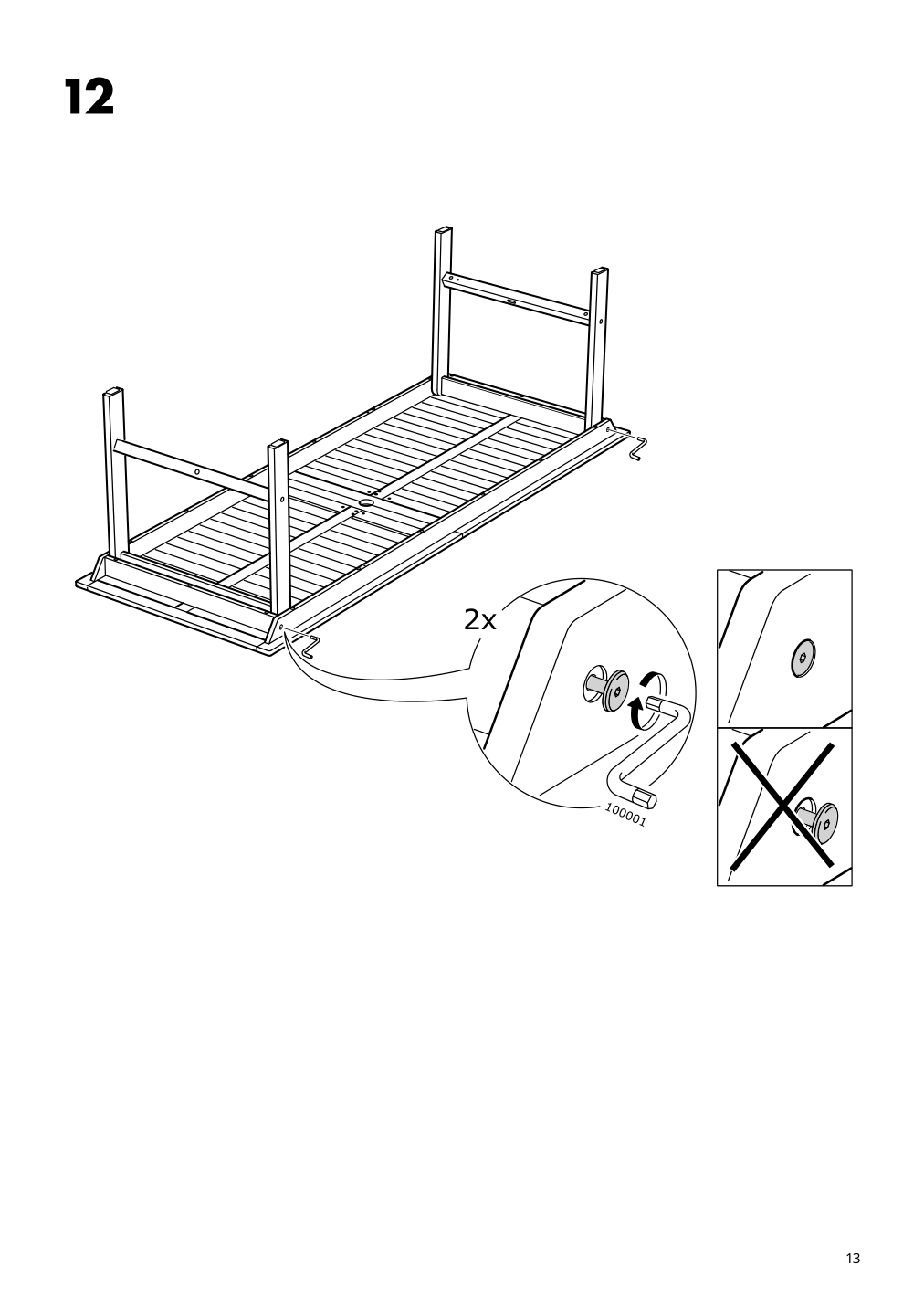 Assembly instructions for IKEA Bondholmen table outdoor gray | Page 13 - IKEA BONDHOLMEN table + 6 reclining chairs, outdoor 594.129.09