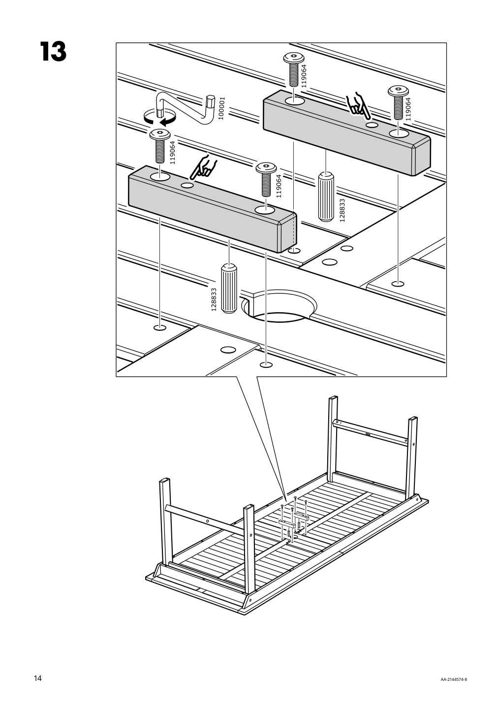 Assembly instructions for IKEA Bondholmen table outdoor gray | Page 14 - IKEA BONDHOLMEN table + 6 reclining chairs, outdoor 294.128.97