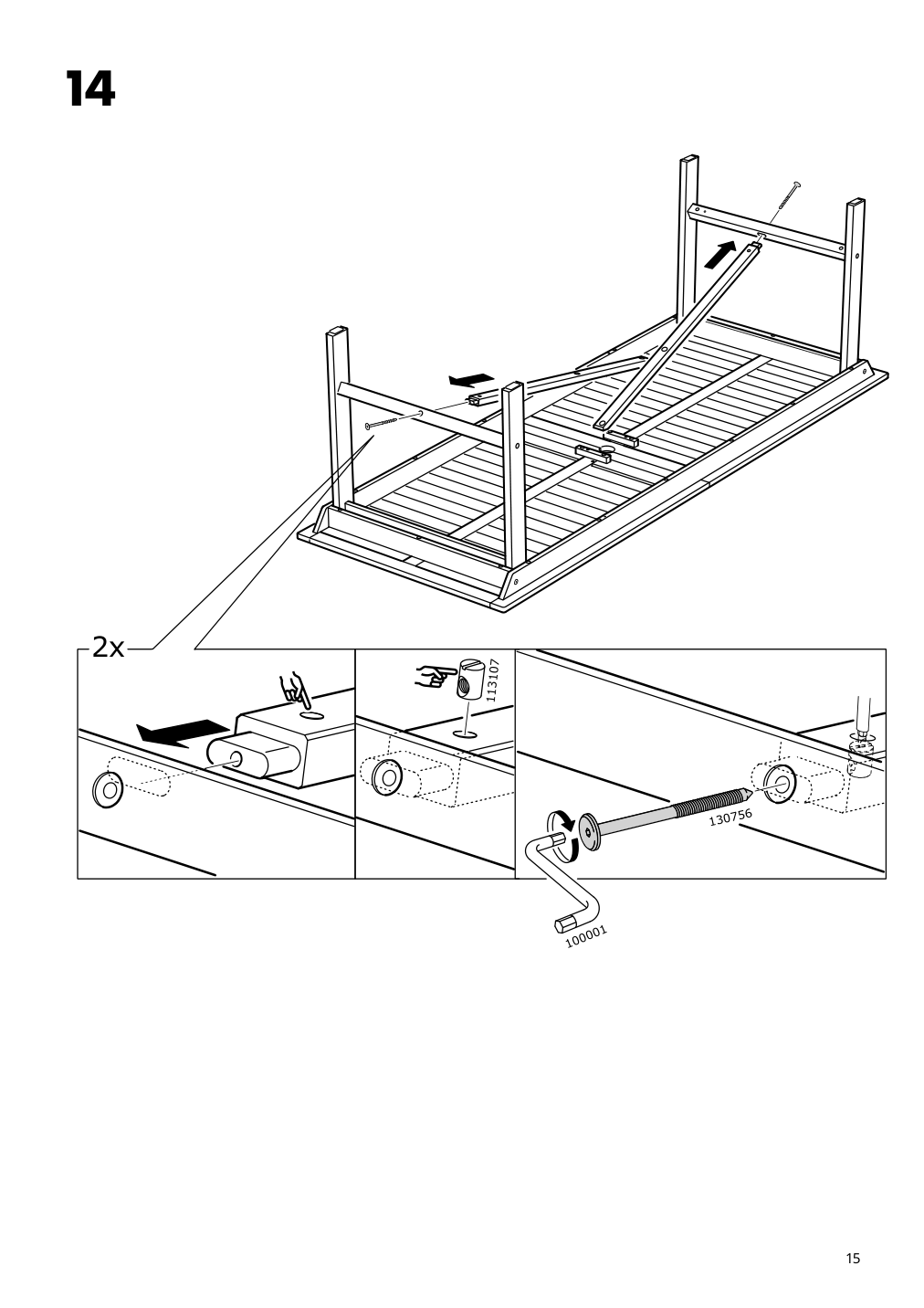 Assembly instructions for IKEA Bondholmen table outdoor gray | Page 15 - IKEA BONDHOLMEN table+6 armchairs, outdoor 593.286.37