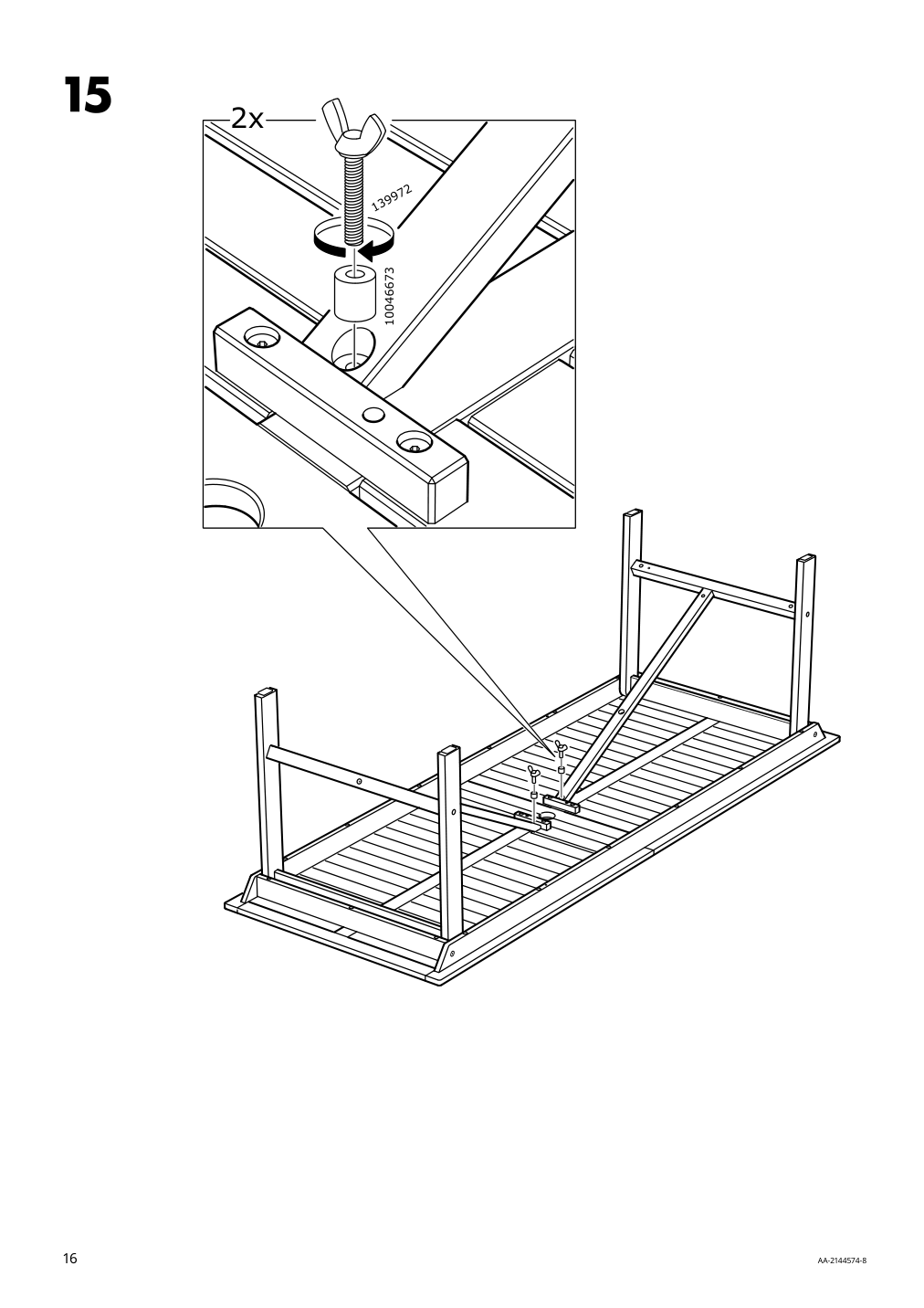 Assembly instructions for IKEA Bondholmen table outdoor gray | Page 16 - IKEA BONDHOLMEN table+6 armchairs, outdoor 593.286.37