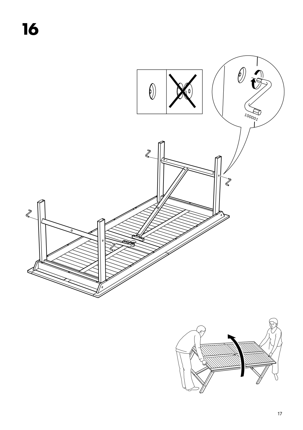 Assembly instructions for IKEA Bondholmen table outdoor gray | Page 17 - IKEA BONDHOLMEN table+6 chairs, outdoor 393.240.13