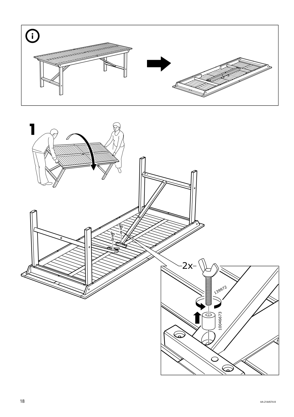 Assembly instructions for IKEA Bondholmen table outdoor gray | Page 18 - IKEA BONDHOLMEN table+6 chairs, outdoor 393.240.13