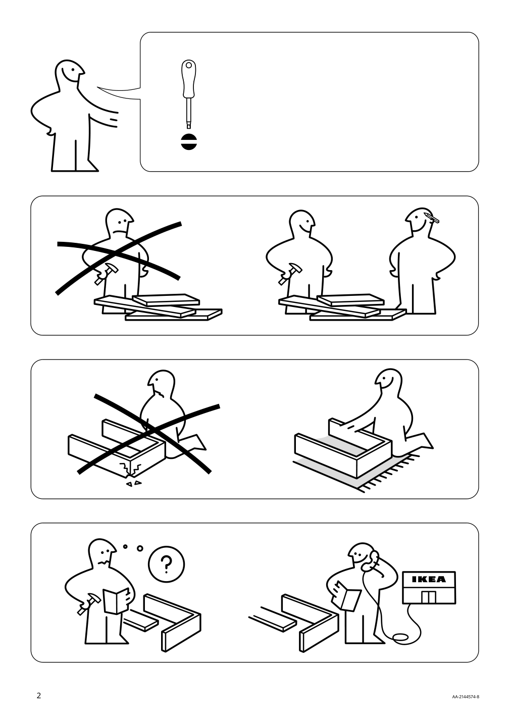 Assembly instructions for IKEA Bondholmen table outdoor gray | Page 2 - IKEA BONDHOLMEN table, 3 armchairs + bench, outdoor 693.288.25