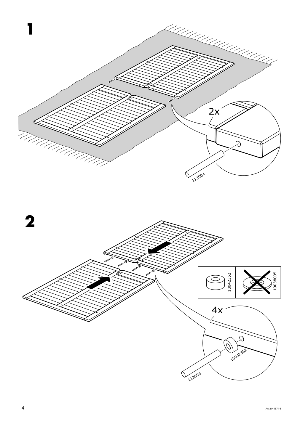 Assembly instructions for IKEA Bondholmen table outdoor gray | Page 4 - IKEA BONDHOLMEN table+6 armchairs, outdoor 193.285.59