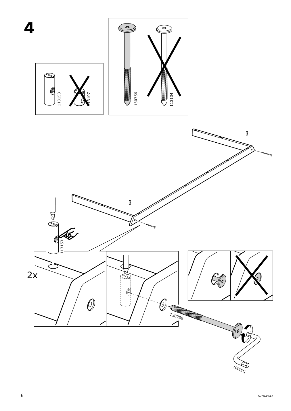 Assembly instructions for IKEA Bondholmen table outdoor gray | Page 6 - IKEA BONDHOLMEN table + 6 reclining chairs, outdoor 594.129.09