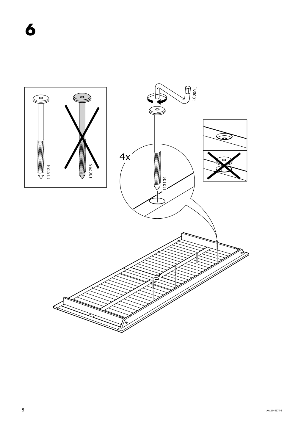 Assembly instructions for IKEA Bondholmen table outdoor gray | Page 8 - IKEA BONDHOLMEN table + 6 reclining chairs, outdoor 594.129.09