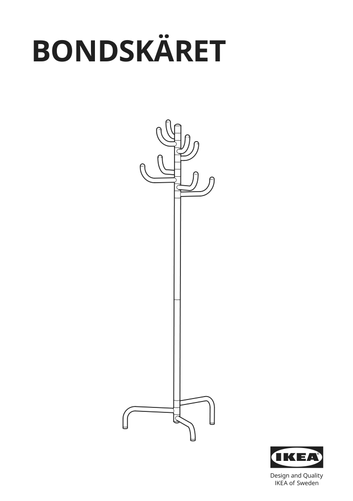 Assembly instructions for IKEA Bondskaeret hat and coat stand black | Page 1 - IKEA BONDSKÄRET hat and coat stand 705.590.23