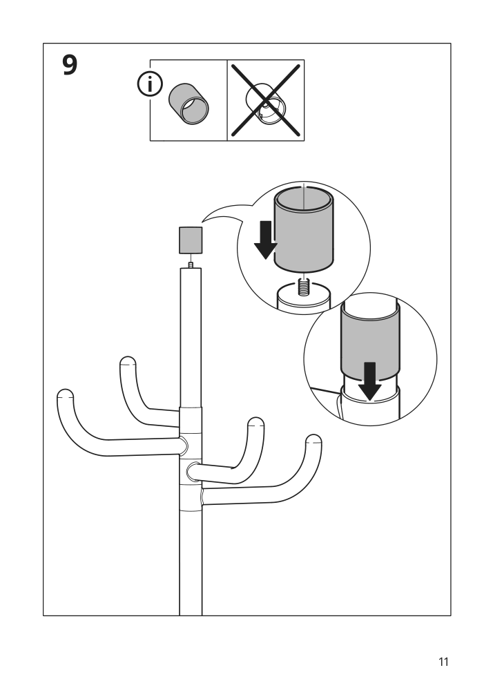 Assembly instructions for IKEA Bondskaeret hat and coat stand black | Page 11 - IKEA BONDSKÄRET hat and coat stand 705.590.23