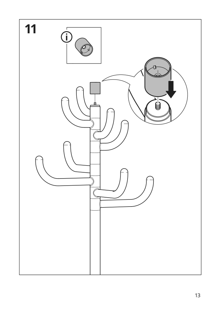 Assembly instructions for IKEA Bondskaeret hat and coat stand black | Page 13 - IKEA BONDSKÄRET hat and coat stand 705.590.23