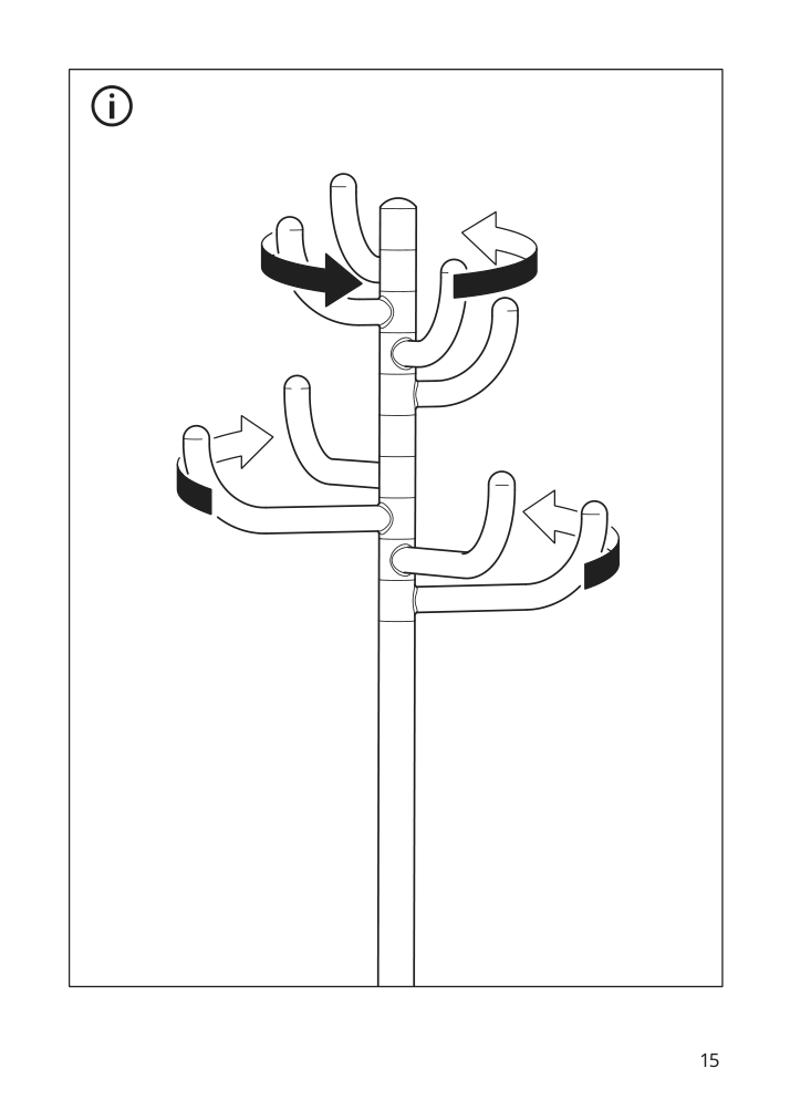 Assembly instructions for IKEA Bondskaeret hat and coat stand black | Page 15 - IKEA BONDSKÄRET hat and coat stand 705.590.23