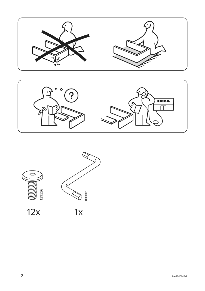 Assembly instructions for IKEA Borgeby coffee table black | Page 2 - IKEA BORGEBY coffee table 305.003.55