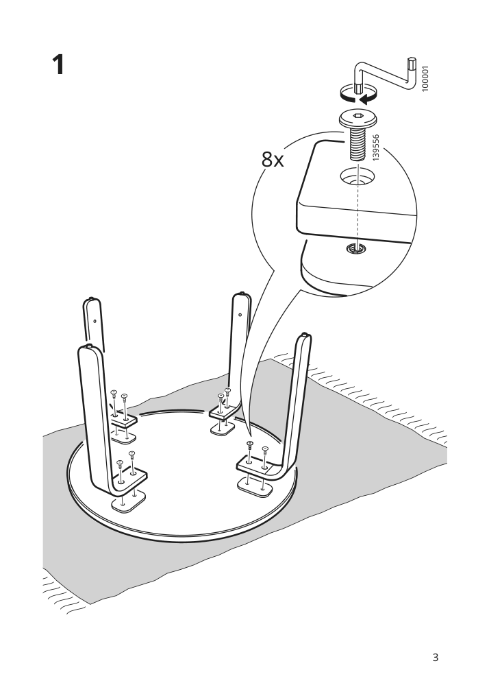 Assembly instructions for IKEA Borgeby coffee table black | Page 3 - IKEA BORGEBY coffee table 305.003.55