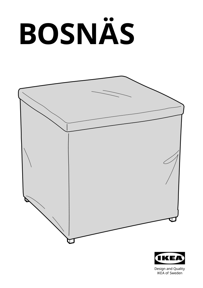 Assembly instructions for IKEA Bosnaes ottoman with storage ransta black | Page 1 - IKEA BOSNÄS ottoman with storage 402.666.82