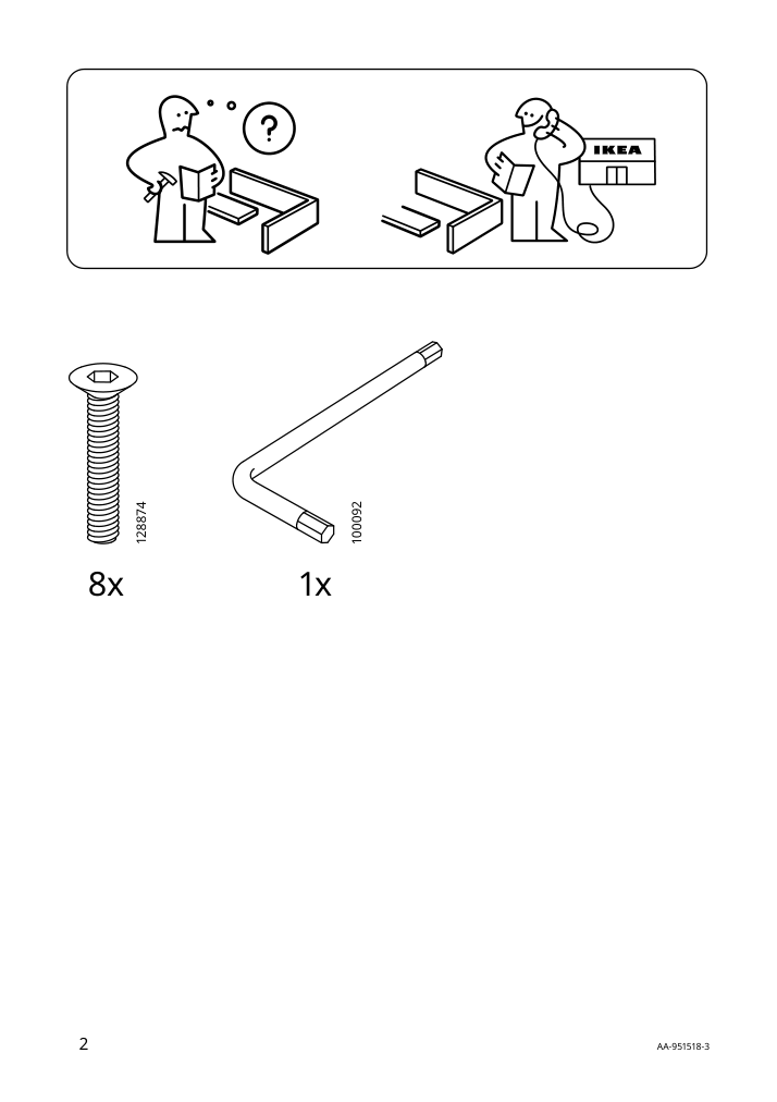 Assembly instructions for IKEA Bosnaes ottoman with storage ransta black | Page 2 - IKEA BOSNÄS ottoman with storage 402.666.82