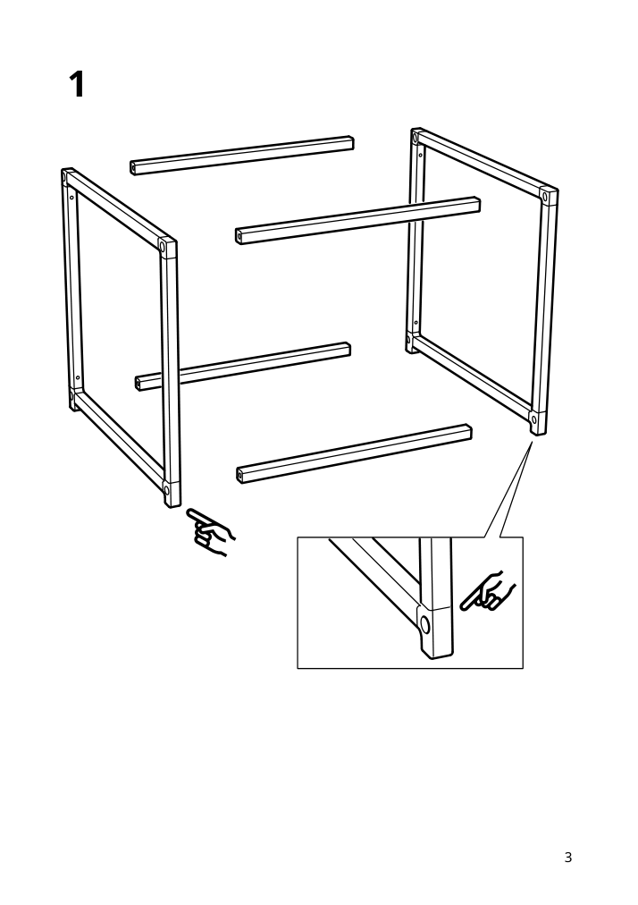 Assembly instructions for IKEA Bosnaes ottoman with storage ransta black | Page 3 - IKEA BOSNÄS ottoman with storage 402.666.82