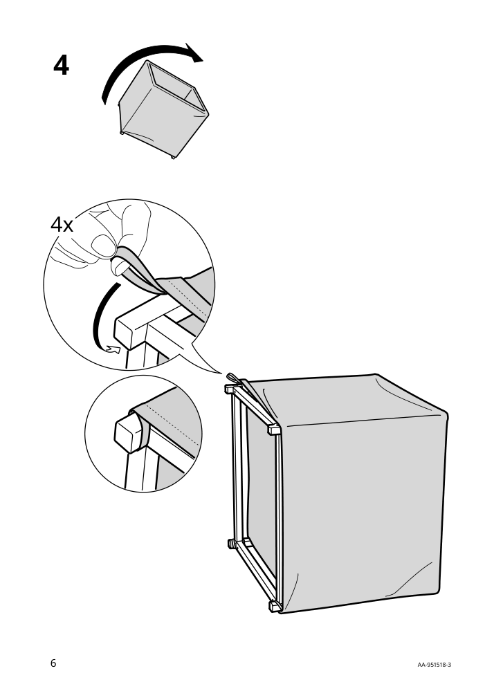 Assembly instructions for IKEA Bosnaes ottoman with storage ransta black | Page 6 - IKEA BOSNÄS ottoman with storage 402.666.82