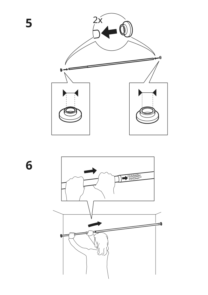 Assembly instructions for IKEA Botaren shower curtain tension rod white | Page 3 - IKEA BOTAREN shower curtain tension rod 903.149.73