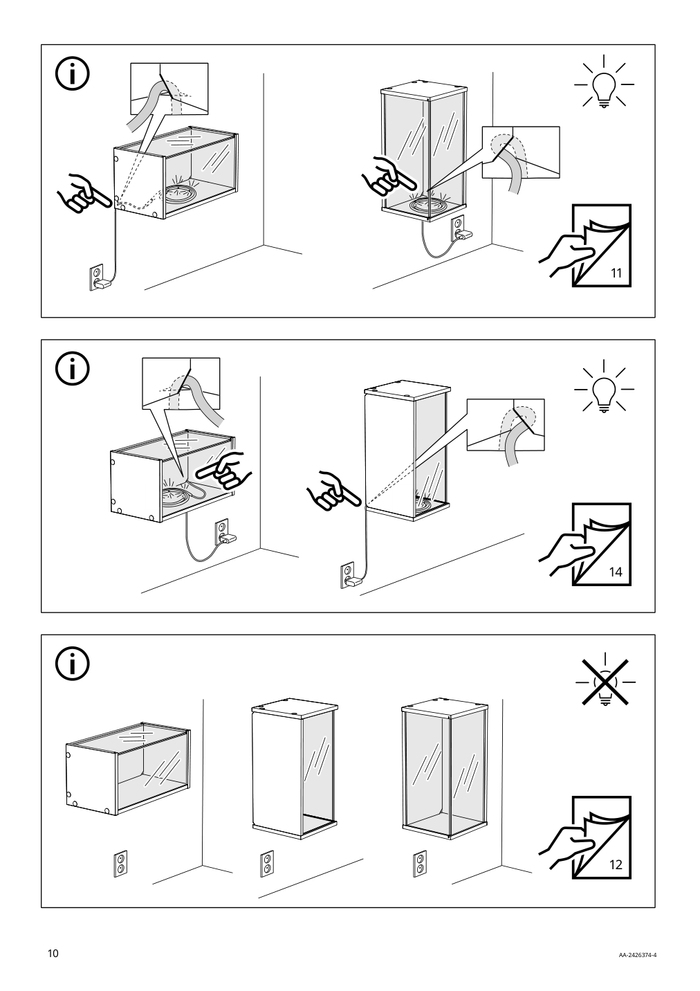 Assembly instructions for IKEA Braennboll wall mounted display cabinet white | Page 10 - IKEA BRÄNNBOLL wall-mounted display cabinet 405.865.27