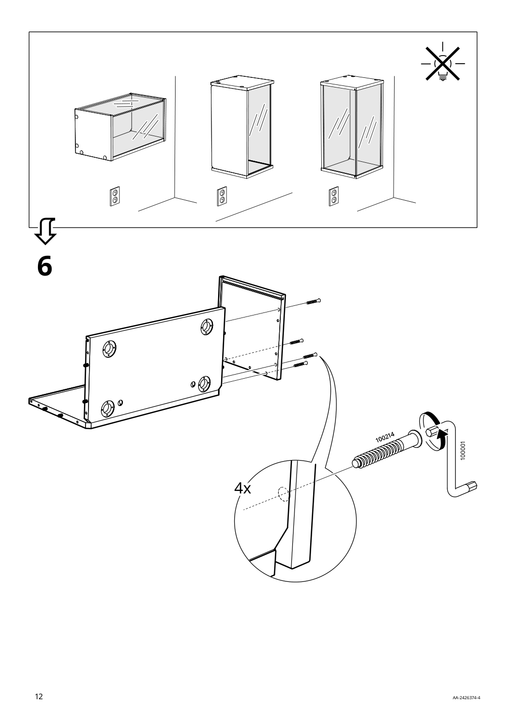 Assembly instructions for IKEA Braennboll wall mounted display cabinet white | Page 12 - IKEA BRÄNNBOLL wall-mounted display cabinet 405.865.27