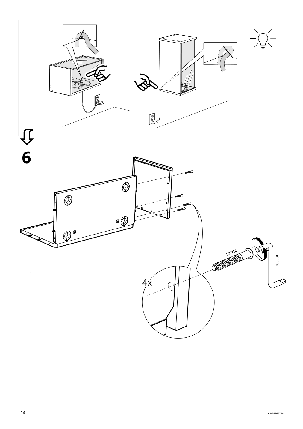 Assembly instructions for IKEA Braennboll wall mounted display cabinet white | Page 14 - IKEA BRÄNNBOLL wall-mounted display cabinet 405.865.27