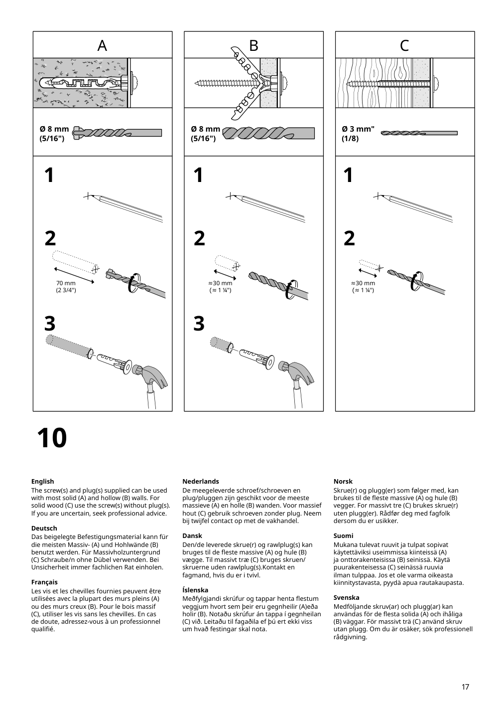 Assembly instructions for IKEA Braennboll wall mounted display cabinet white | Page 17 - IKEA BRÄNNBOLL wall-mounted display cabinet 405.865.27
