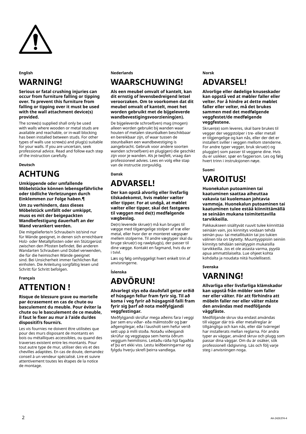 Assembly instructions for IKEA Braennboll wall mounted display cabinet white | Page 2 - IKEA BRÄNNBOLL wall-mounted display cabinet 405.865.27