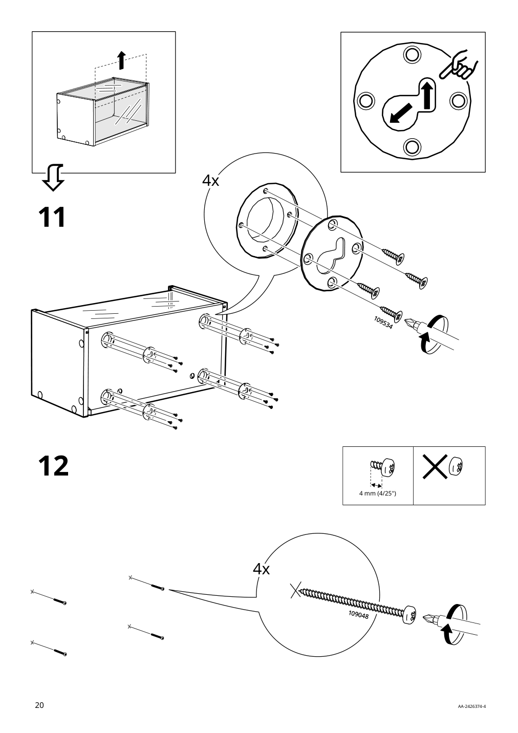 Assembly instructions for IKEA Braennboll wall mounted display cabinet white | Page 20 - IKEA BRÄNNBOLL wall-mounted display cabinet 405.865.27
