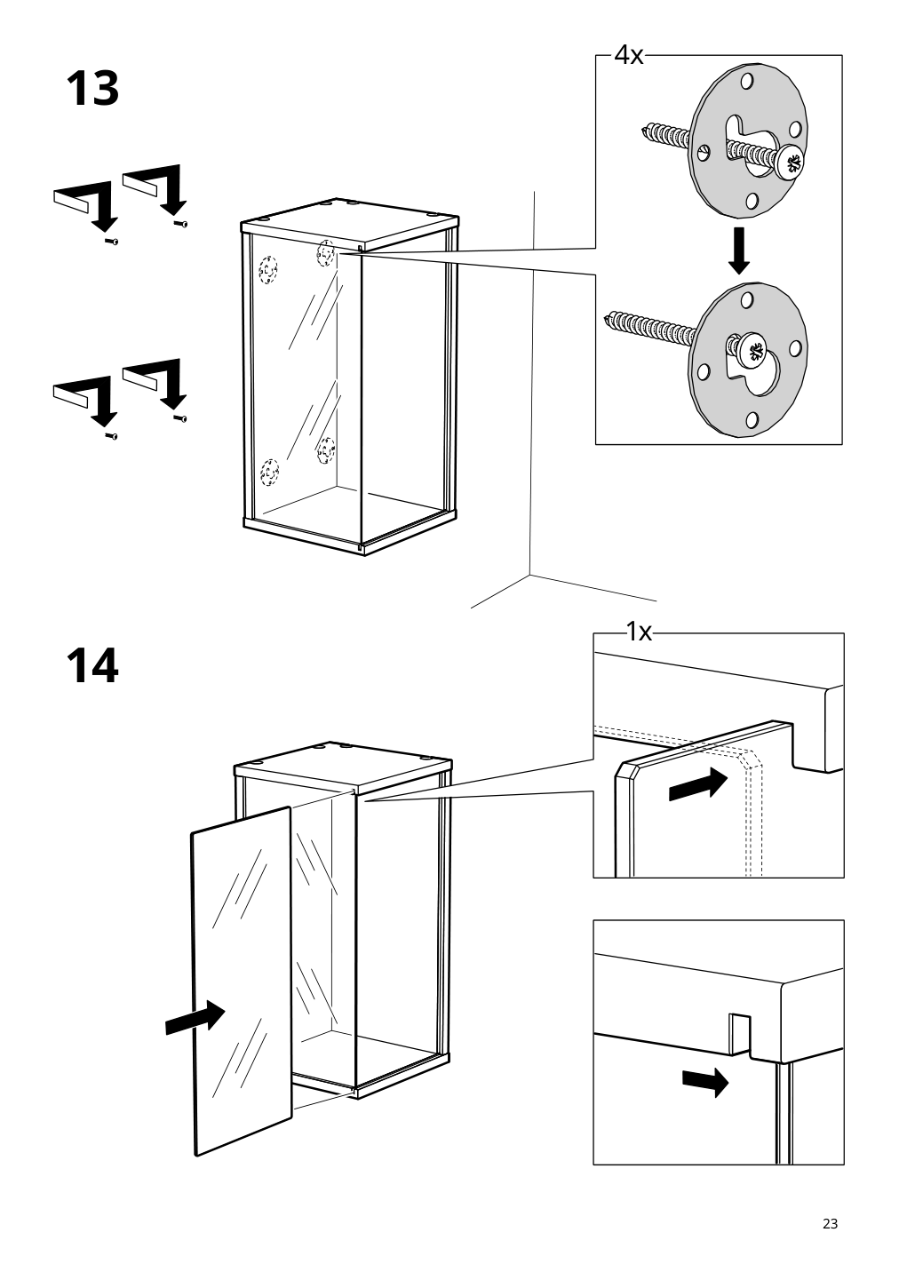 Assembly instructions for IKEA Braennboll wall mounted display cabinet white | Page 23 - IKEA BRÄNNBOLL wall-mounted display cabinet 405.865.27