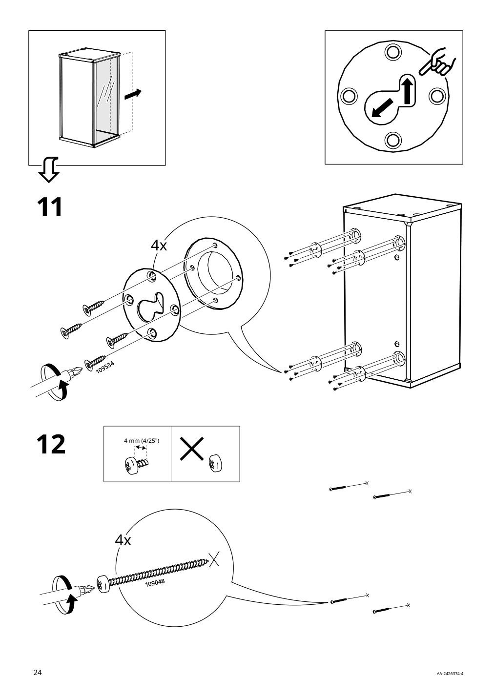 Assembly instructions for IKEA Braennboll wall mounted display cabinet white | Page 24 - IKEA BRÄNNBOLL wall-mounted display cabinet 405.865.27