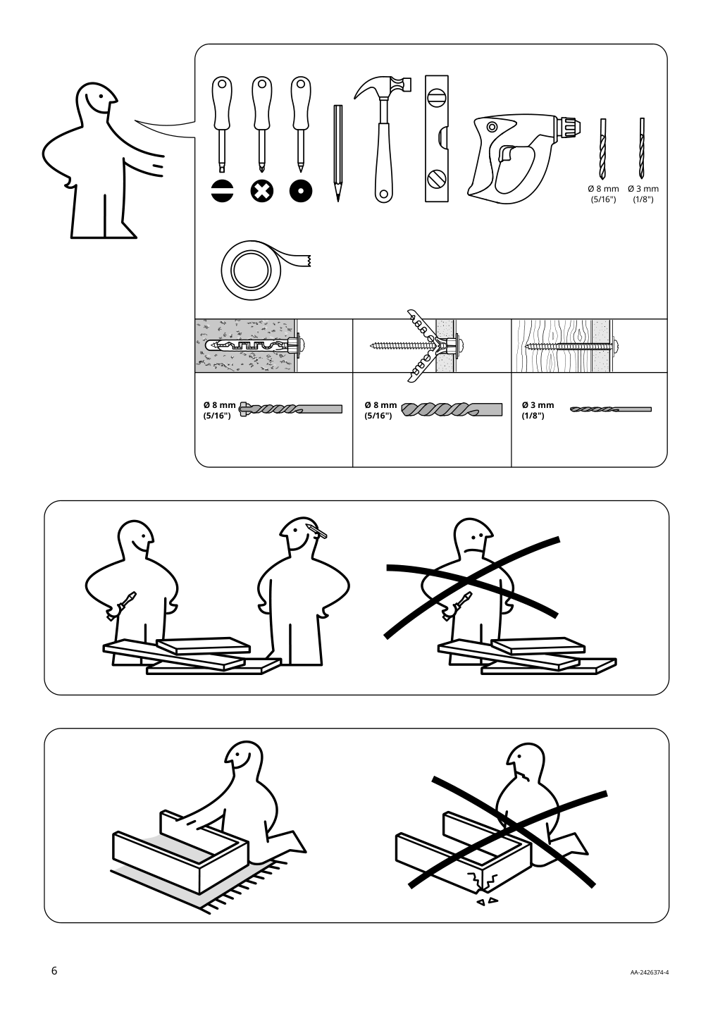 Assembly instructions for IKEA Braennboll wall mounted display cabinet white | Page 6 - IKEA BRÄNNBOLL wall-mounted display cabinet 405.865.27