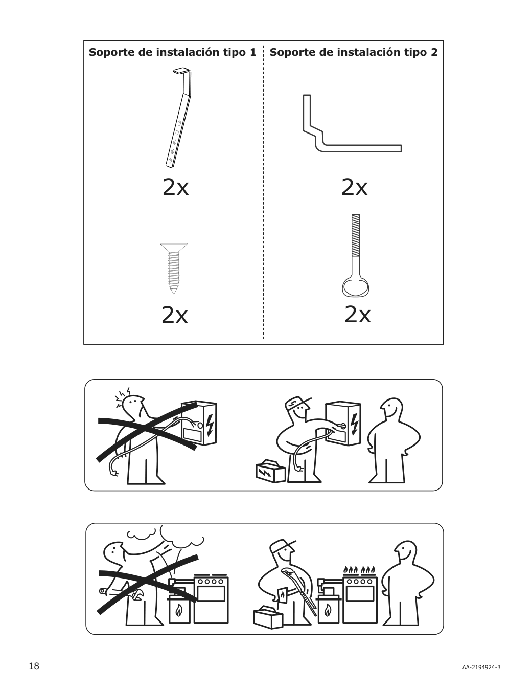 Assembly instructions for IKEA Avbraenning gas cooktop stainless steel | Page 18 - IKEA AVBRÄNNING gas cooktop 504.621.35