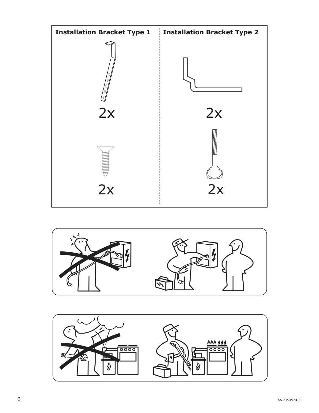 Assembly instructions for IKEA Avbraenning gas cooktop stainless steel | Page 6 - IKEA AVBRÄNNING gas cooktop 504.621.35